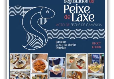 Cartel da degustación de Peixe de Laxe no Parador Costa da Morte, en Muxía, o 1 de outubro ás 12:00
