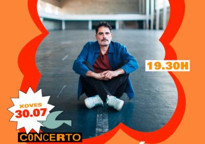 Cartel del concierto de Anxo Araújo en Camping Lago-Mar, en Lago, Muxía