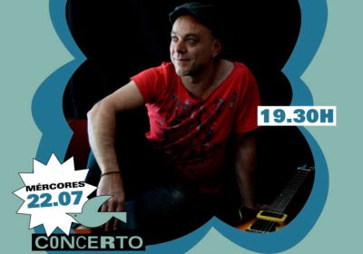 Cartel del concierto de Claudio H. en Lago-Mar Camping, en Lago, Muxía