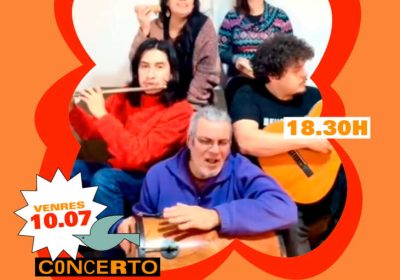 Cartel del concierto de Sambadelia en Camping LagoMar, Muxía