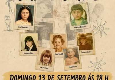 Cartel da representación teatral “Criaturas” en Laxe, o domingo 13 de setembro ás 18:00 no Salón de Actos Culturais.