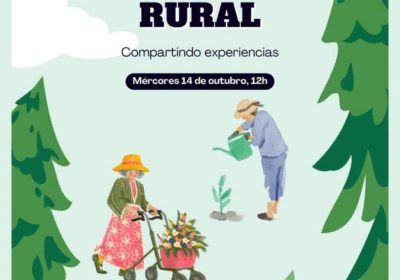 Cartel do Día da Muller no Rural en Muxía: encontro o 14 de outubro de 2026 ás 12:00 na Escola Unitaria de Quintáns.