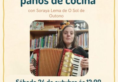 Cartel do contacontos infantil Do Fa Sal, melodías entre panos de cociña, con Soraya Lema en Cee