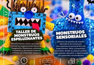 Cartel de Dos talleres monstruosos en Camping Costa da Morte