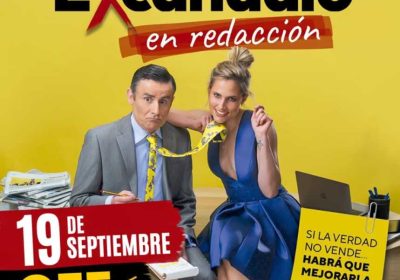 Cartel de Escándalo en Redacción, comedia teatral en la Casa da Cultura de Cee el 19 de septiembre de 2026