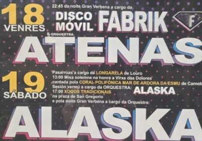 Cartel de la Festa das Dolores de Carnota 2026, con programación los días 15, 18 y 19 de septiembre