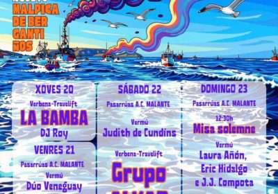 Cartel de las Festas do Mar 2026 de Malpica de Bergantiños, del 20 al 23 de agosto