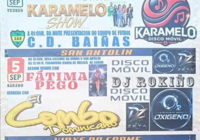 Cartel de las Fiestas de Baíñas 2026 en Vimianzo