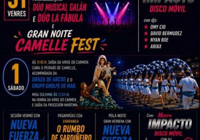 Cartel de las Fiestas del Carmen de Camelle 2026, del 31 de julio al 2 de agosto