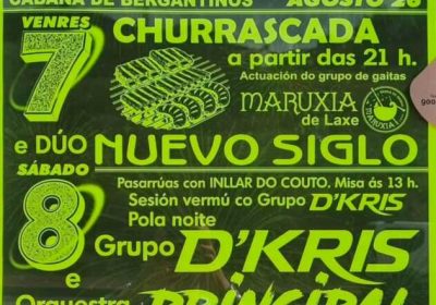 Cartel de las Grandes Fiestas del Carmen de Cesullas 2026, con churrascada, música, misa, sesión vermú y fuegos artificiales.