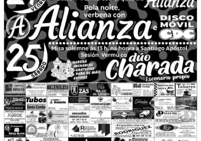 Cartel de las fiestas de Loroño 2026, con actuaciones de la Orquesta Alianza, Disco Móbil CDC y Dúo Charada