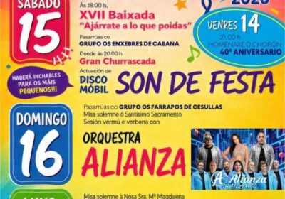 Cartel de las Fiestas de San Roque 2026 en Anllóns, Ponteceso