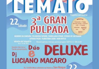 Cartel de la 3ª Gran Pulpada de Lemaio, 22 y 23 de agosto de 2026