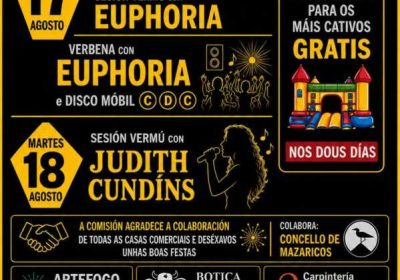 Cartel de las Grandes Festas de Alborés 2026 en Mazaricos
