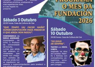 Cartel del programa O Mes da Fundación 2026 en Cee