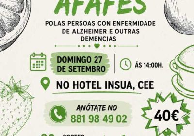 Cartel del II Xantar Solidario de AFAFeS en Cee, a favor de las personas con Alzheimer y otras demencias