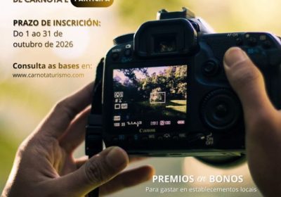Cartel do II Concurso de Fotografía «Carnota nun clic», con prazo de participación do 1 ao 31 de outubro de 2026.