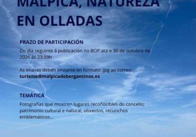 Cartel del II Concurso Fotográfico Malpica, Natureza en Olladas 2026