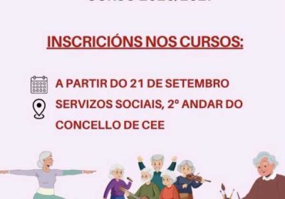 Cartel do Centro Social de Cee para o curso 2026/2027