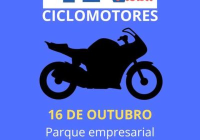 Cartel da ITV móbil de ciclomotores no parque empresarial da Laracha, o 16 de outubro de 2026.