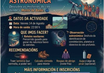 Cartel de la IV Observación Astronómica en el Monte de Banle, Ameixenda