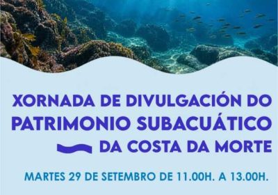 Cartel de la jornada de divulgación del patrimonio subacuático de la Costa da Morte en Corme
