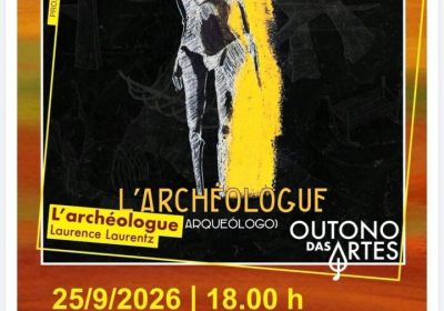 Cartel da proxección do documental L’Archéologue no Museo do Mar de Laxe, 25 de setembro de 2026 ás 18:00 h