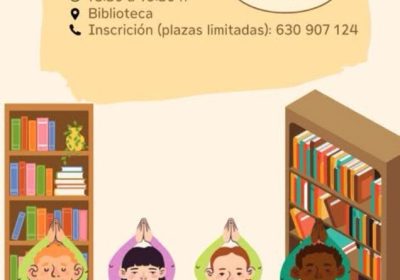 Cartel de Libros e ioga na escola de monstros, actividade infantil na Biblioteca de Ponteceso o 30 de outubro de 2026