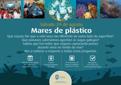 Cartel do obradoiro Mares de plástico en Caión, 29 de agosto de 2026