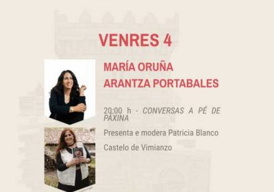 María Oruña y Arantza Portabales en Conversas a Pé de Páxina de Vimianzo M.O.L.A., 4 de septiembre de 2026.