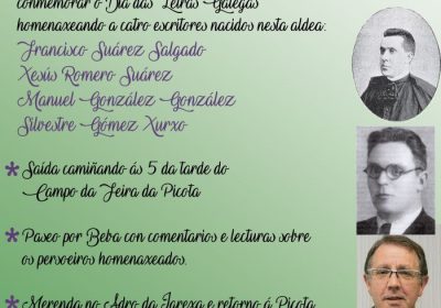 Mazaricos homenajea a sus escritores con una ruta de senderismo en el Día de las Letras Gallegas