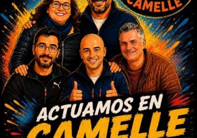 Cartel del espectáculo de monólogos Mortos de Risa en Camelle, el sábado 11 de julio de 2026 a las 00:15, después del Desembarco del City of Agra.