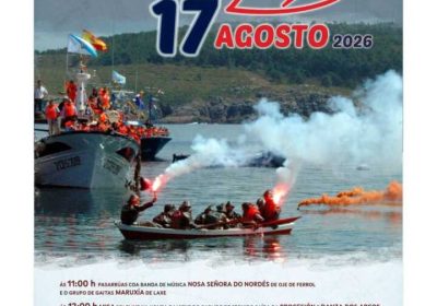 Cartel del Naufraxio de Laxe 2026, Festa de Interese Turístico de Galicia, el 17 de agosto en Laxe.