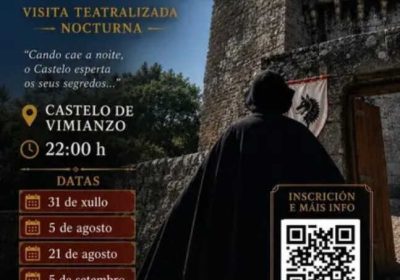 Cartel de Nouturnio de Vimianzo, visita teatralizada nocturna en el Castelo de Vimianzo