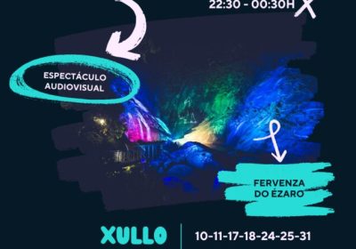 Cartel del espectáculo audiovisual O Eco do Ézaro en la Fervenza do Ézaro