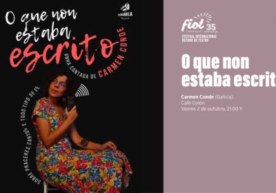 Cartel de O que non estaba escrito, de Carmen Conde, no FIOT 2026 de Carballo