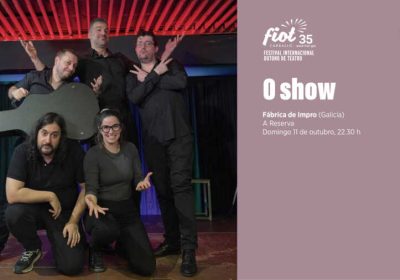 Cartel de O show de Fábrica de Impro en el FIOT 35 de Carballo