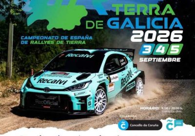 Cartel del Rally Terra Galicia 2026, los días 3, 4 y 5 de septiembre