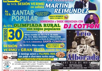 Cartel de A Romaxe de Coiro 2026 en Mazaricos, con el programa de los días 29 y 30 de agosto
