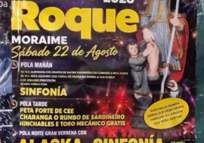 Cartel da Romaría de San Roque 2026 en Moraime, Muxía