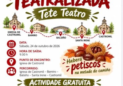 Cartel da Ruta Teatralizada con Tete Teatro en Castromil, Vimianzo, o 24 de outubro de 2026