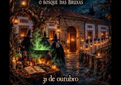 Cartel del Samaín 2026 O Bosque das Bruxas en el Cárcere Vello de Corcubión el 31 de octubre