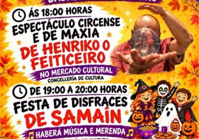 Cartel del Samaín 2026 en Fisterra: magia, fiesta de disfraces y truco o trato el 31 de octubre