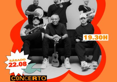 Cartel del concierto de Samba dos Amigos en Camping Lago-Mar el sábado 22 de agosto de 2026