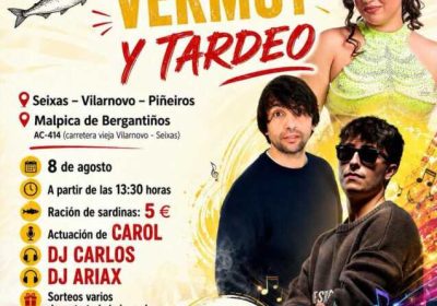 Cartel de la Sardiñada, vermú y tardeo en Seixas, Vilarnovo y Piñeiros, Malpica de Bergantiños