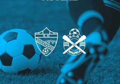 Cartel del partido amistoso juvenil entre SD Coristanco y SCD Malpica, 29 de agosto de 2026 en el Campo Municipal Manuel Vecino