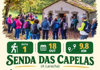 Senda das Capelas, ruta 1 do XV Outono en Marcha o 18 de outubro de 2026 na Laracha, 9,8 km.