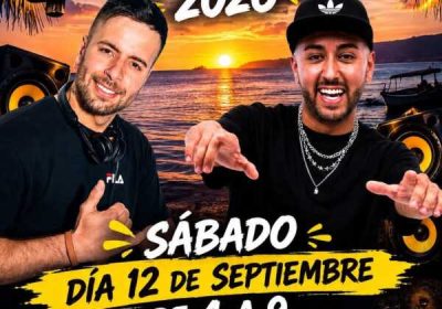 Cartel del Bar Plaia das Lanchas para la Romería de la Barca 2026, con DJ Diego García y DJ Rokiño el sábado 12 de septiembre.