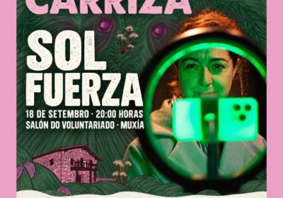 Cartel de la obra de teatro Sol Fuerza de aAntena Teatro en Muxía, el 18 de septiembre de 2026 a las 20:00 h