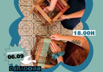 Cartel del obradoiro de creación tradicional de taburetes con Sara Riviera en Camping Lago-Mar el 6 de septiembre de 2026